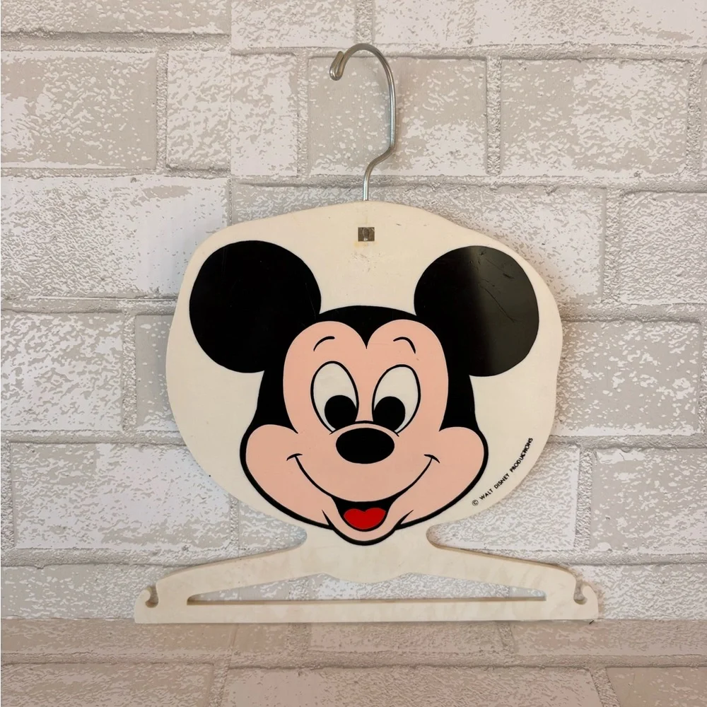 Vintage Disney Mickey and Donald Hangers 2 Each Molded Plastic Clothes Hangers